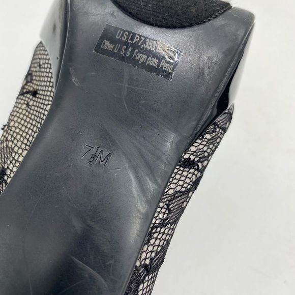 Guess Black And White Lace Platform Stilettos With Ankle Straps Size 7.5 - Picture 8 of 10